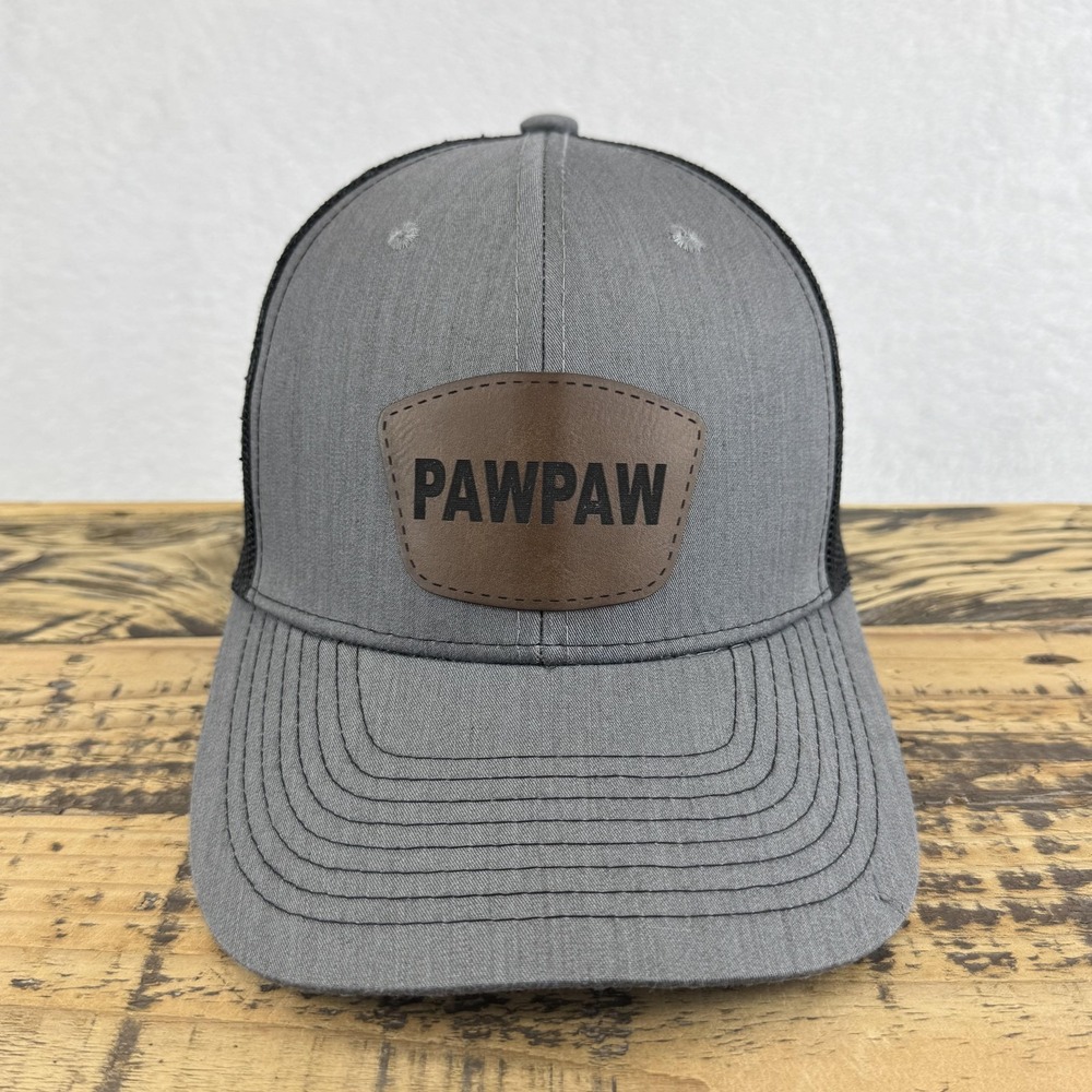 Pawpaw Hat Cap Snap Back Gray Black Mesh Trucker Patch Grandpa‎ Mens Gift